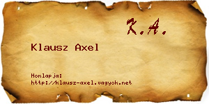 Klausz Axel névjegykártya